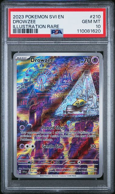 2023 SVI EN-SCARLET & VIOLET #210 DROWZEE ILLUSTRATIE ZELDZAAM - PSA 10