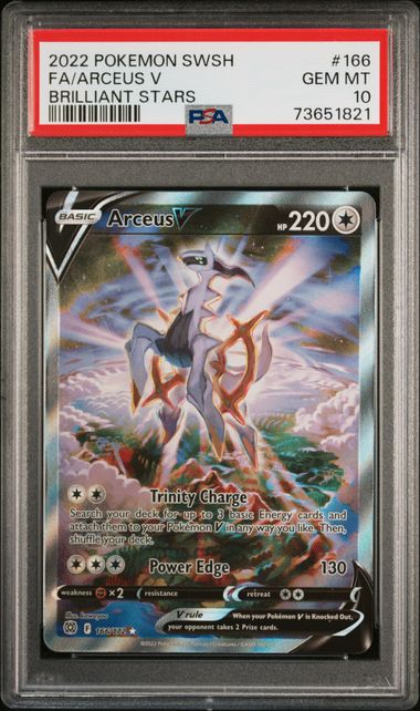 2022 SWORD & SHIELD BRILLIANT STARS #166 FA/ARCEUS V BRILLIANT STARS - PSA 10