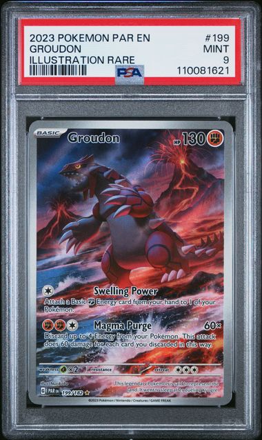 2023 PAR EN-PARADOX RIFT #199 GROUDON ILLUSTRATION RARE - PSA 9