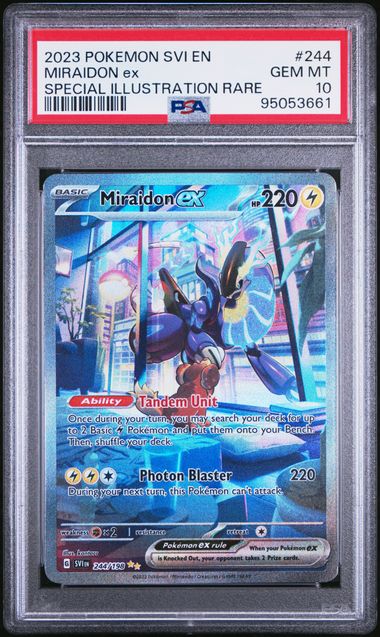 2023 SVI EN-SCARLET & VIOLET #244 MIRAIDON ex SPECIAL ILLUSTRATION RARE - PSA 10