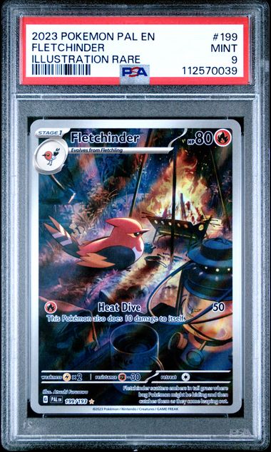 2023 PAL EN-PALDEA EVOLVED #199 FLETCHINDER ILLUSTRATION RARE - PSA 9