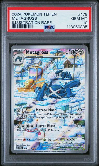 2024 TEF EN-TEMPORAL FORCES #178 METAGROSS ILLUSTRATION RARE - PSA 10