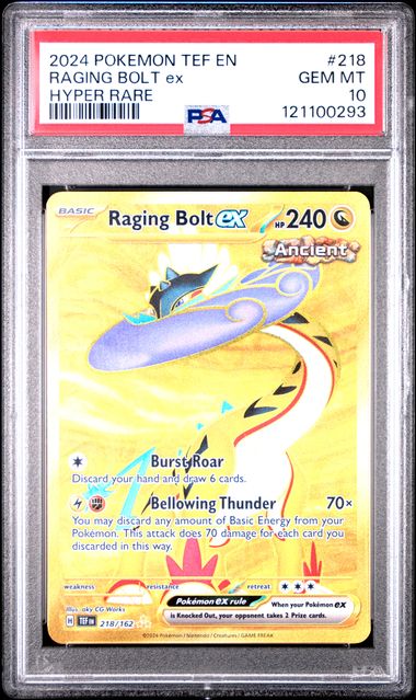 2024 TEF EN-TEMPORAL FORCES #218 RAGING BOLT ex HYPER RARE - PSA 10